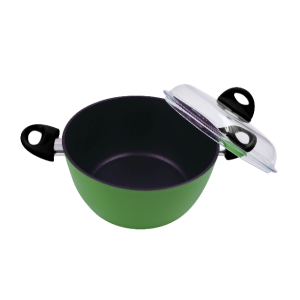 Marca Non-Stick 20cm Saucepan, With Lid (Green/Red)