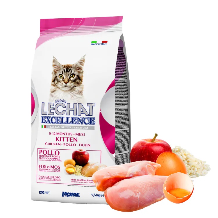 Lechat Excellence Apple with Chicken - Complete pet food for Kitten 0-12 months