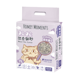 Homey Moments 益生菌活性碳粒粒混合貓砂 (紫色花園) 7L